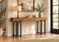 Console ALBAN – Finition bois & piètement noir – 170 cm