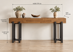 Console ALBAN – Finition bois & piètement noir – 170 cm