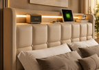 Lit double AURORA – 4 tiroirs de rangement et éclairage LED