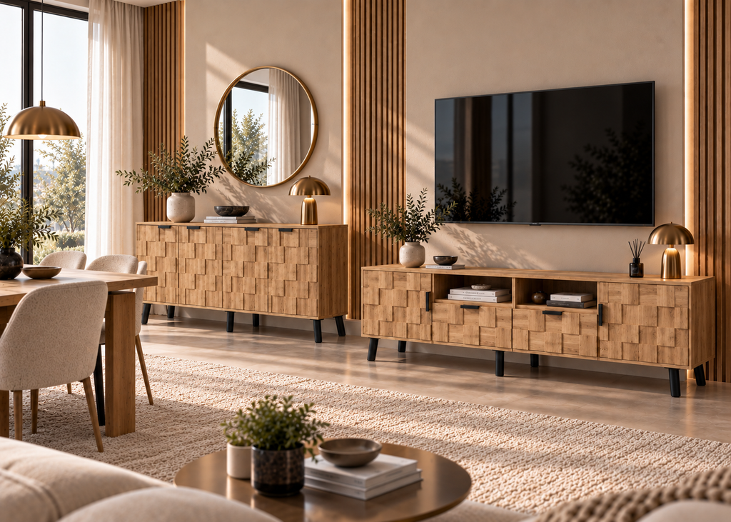 Collection CUBA – finition bois naturel texturé et design contemporain