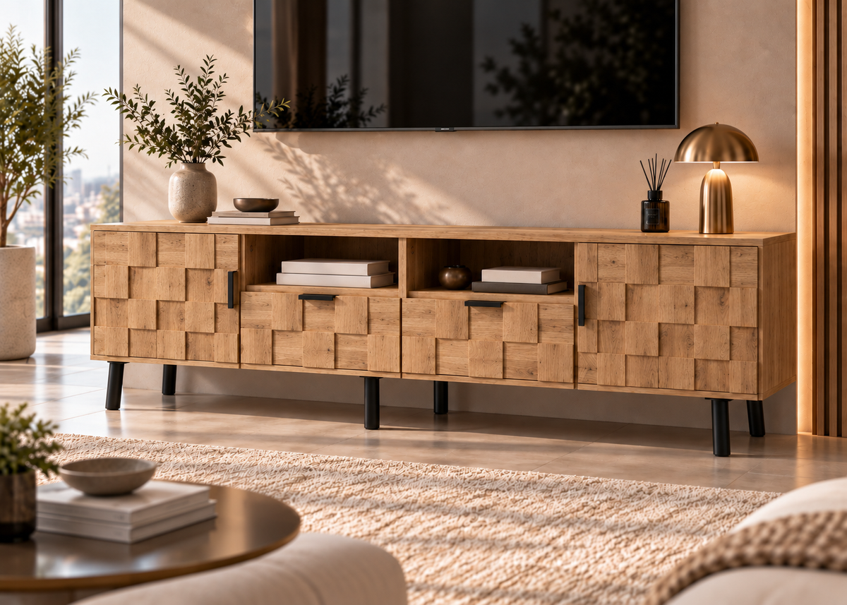 Collection CUBA – finition bois naturel texturé et design contemporain