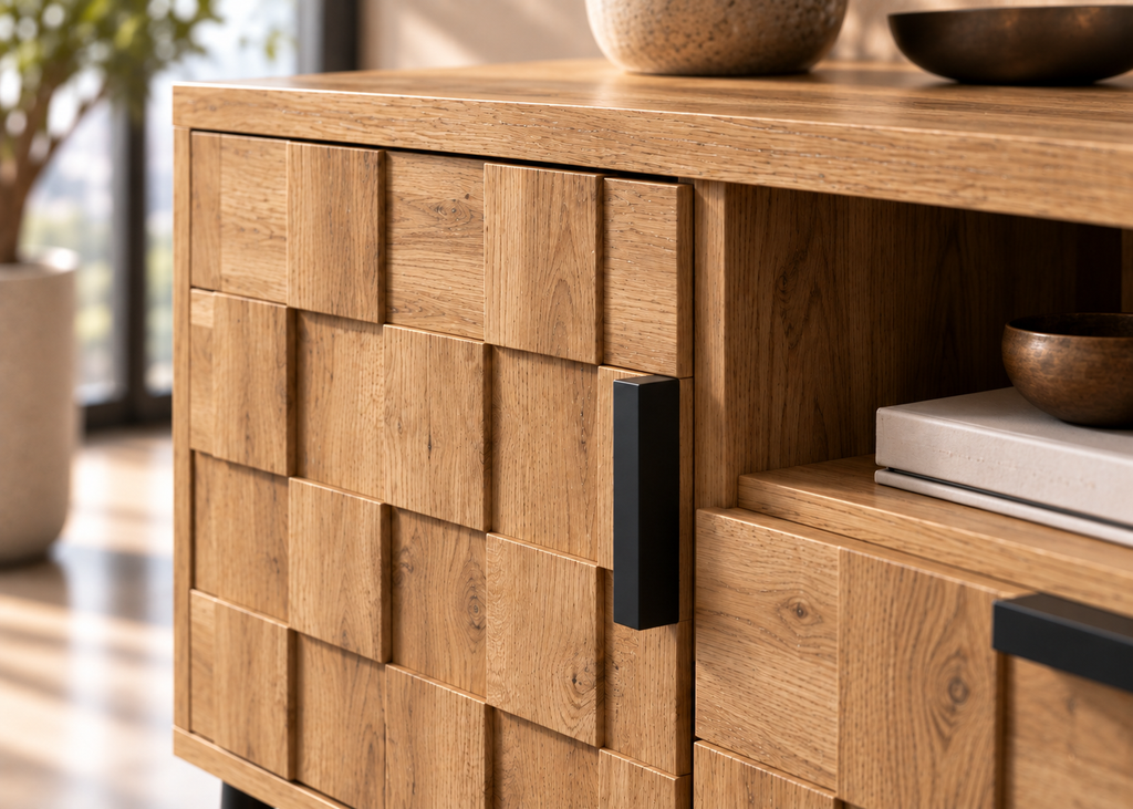 Collection CUBA – finition bois naturel texturé et design contemporain