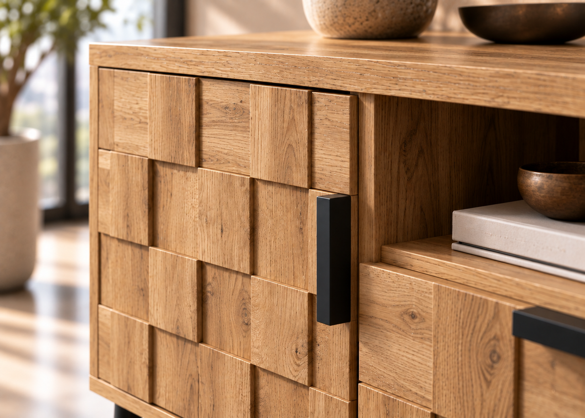 Collection CUBA – finition bois naturel texturé et design contemporain