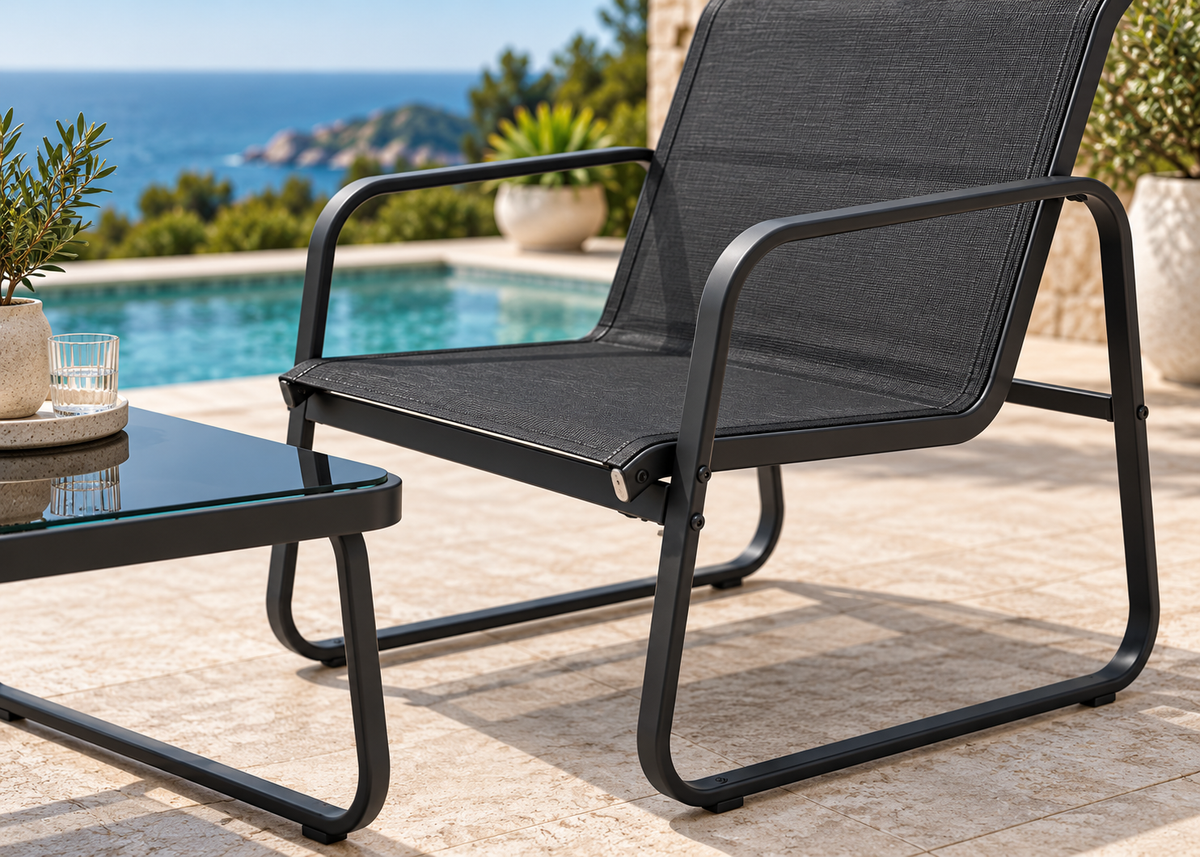 Salon de jardin ÉCLIPSE 4 pièces – Canapé, fauteuils et table basse