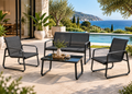 Salon de jardin ÉCLIPSE 4 pièces – Canapé, fauteuils et table basse