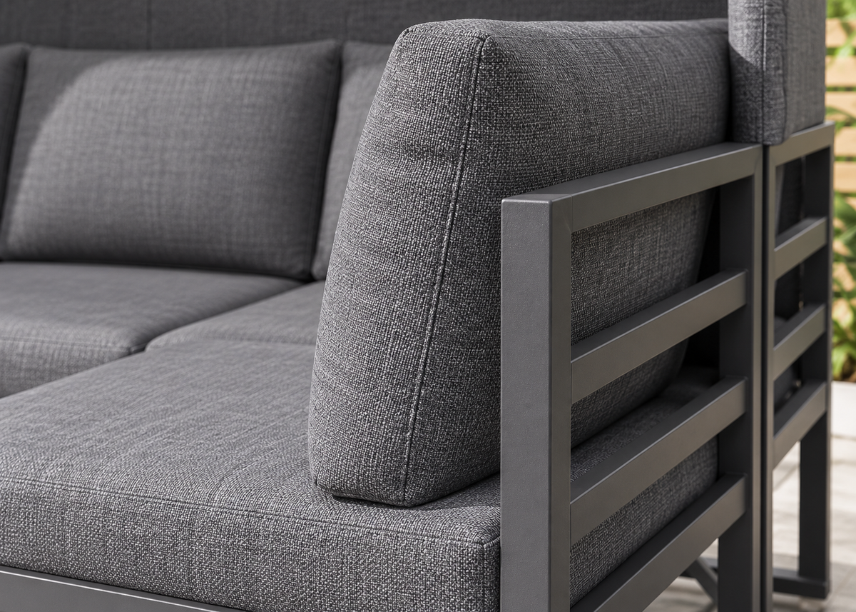 Salon de jardin ÉCLIPSE – Ensemble lounge avec canapé, fauteuils et auvent