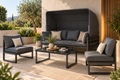 Salon de jardin ÉCLIPSE – Ensemble lounge avec canapé, fauteuils et auvent