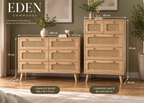 Collection EDEN – tiroirs effet rotin & bois naturel
