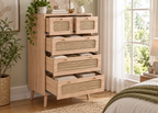 Collection EDEN – tiroirs effet rotin & bois naturel