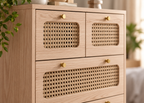 Collection EDEN – tiroirs effet rotin & bois naturel