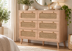Collection EDEN – tiroirs effet rotin & bois naturel