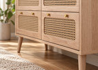 Collection EDEN – tiroirs effet rotin & bois naturel