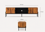 Meuble TV LENNOX 147 cm – Bois et métal noir, style industriel