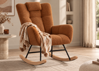 Fauteuil à bascule LIAM en tissu bouclette – haut dossier
