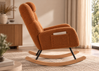 Fauteuil à bascule LIAM en tissu bouclette – haut dossier