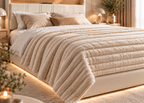 Couverture LUNVARM effet côtelé – plaid moelleux grand format pour canapé et lit