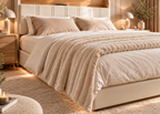 Couverture LUNVARM effet côtelé – plaid moelleux grand format pour canapé et lit