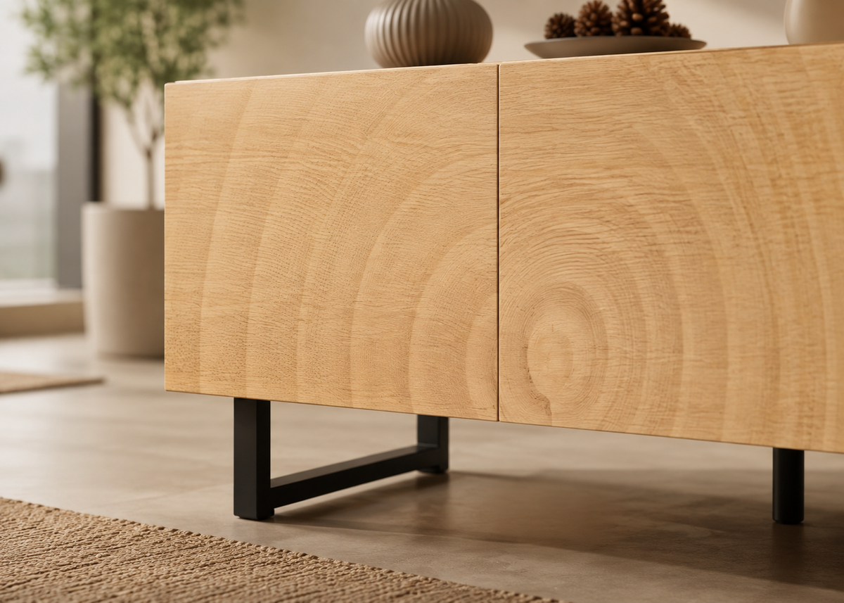 Meuble TV NORDIC 180 cm – Effet bois naturel et design scandinave