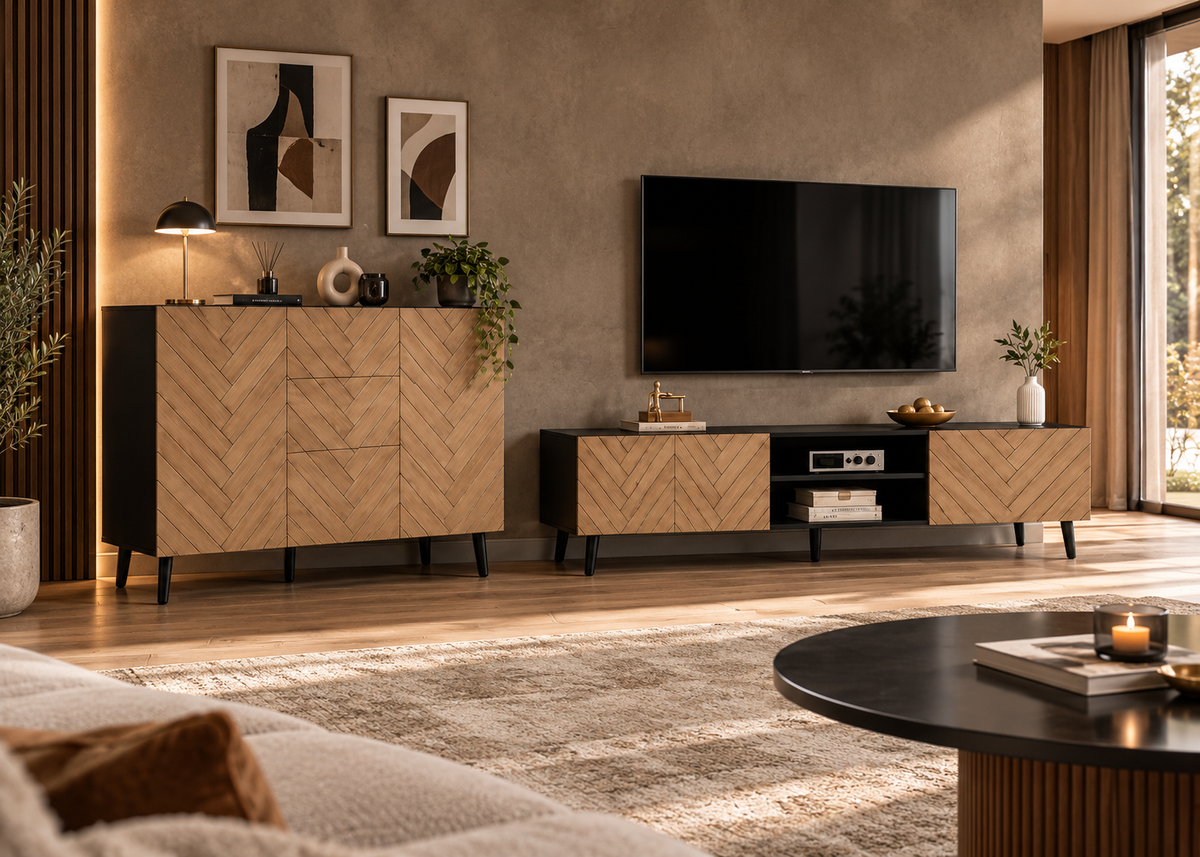 Collection ONYX – Ensemble meuble TV et buffet assorti pour salon