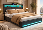 Lit OPALE – Lit double moderne avec 4 tiroirs de rangement