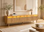Meuble TV OSLO 178 cm – 4 tiroirs, éclairage LED et design contemporain