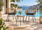 Salon de jardin SÉLÈNE – 3 pièces en osier au design contemporain