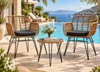 Salon de jardin SÉLÈNE – 3 pièces en osier au design contemporain