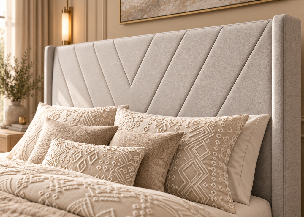 Parure de lit Collection SÉLIAN – relief triangulaire raffiné, style contemporain chic