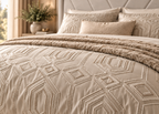 Parure de lit Collection SÉLIAN – relief géométrique raffiné, style contemporain chic