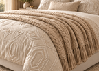 Parure de lit Collection SÉLIAN – relief géométrique raffiné, style contemporain chic