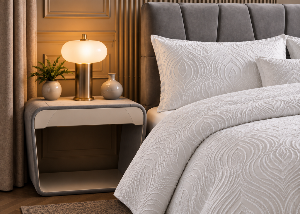 Parure de lit Collection SÉLIAN – relief ondulés raffiné, style contemporain chic