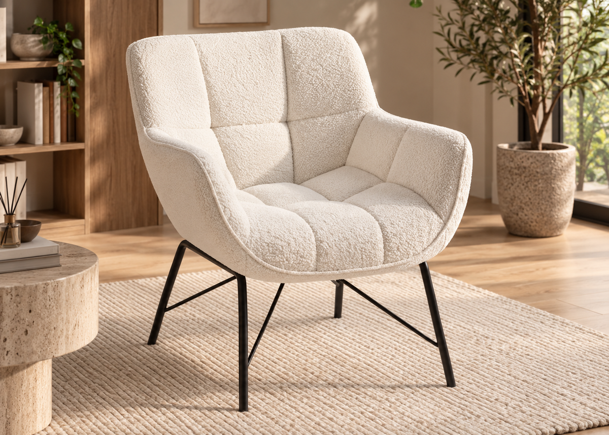 Fauteuil LE SHERPA blanc – assise enveloppante