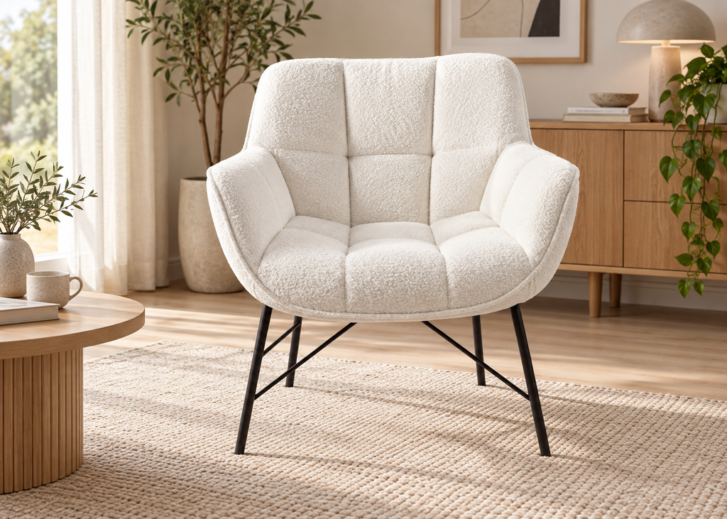 Fauteuil LE SHERPA blanc – assise enveloppante