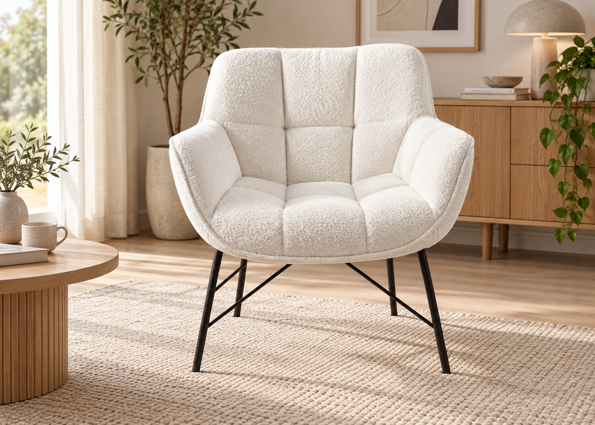 Fauteuil LE SHERPA blanc – assise enveloppante