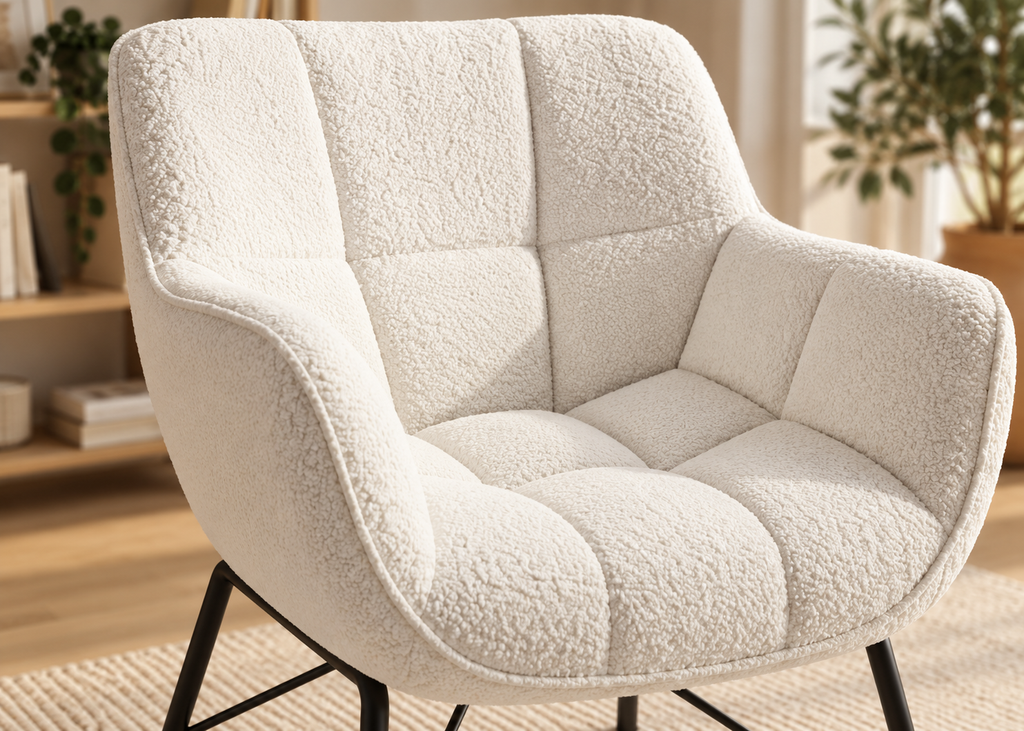 Fauteuil LE SHERPA blanc – assise enveloppante