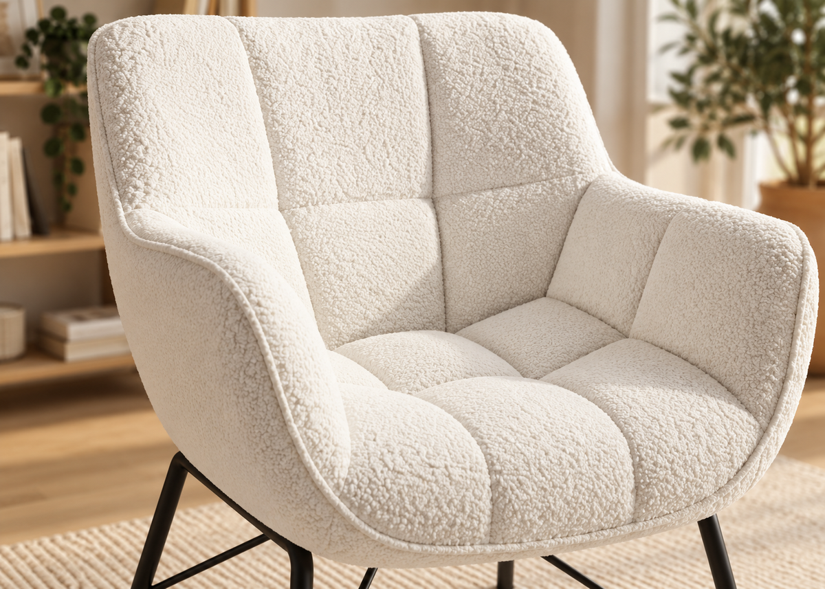 Fauteuil LE SHERPA blanc – assise enveloppante