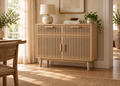 Buffet SOLEYA – Bois naturel, 2 portes et 2 tiroirs