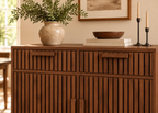 Buffet SOLEYA – Bois naturel, 2 portes et 2 tiroirs