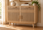 Buffet SOLEYA – Bois naturel, 2 portes et 2 tiroirs