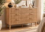 Commode SOLEYA – Façade cannelée et grand espace de rangement