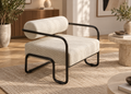 Fauteuil design VELAR en velours côtelé – structure métal noir
