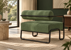 Fauteuil design VELAR en velours côtelé – structure métal noir