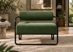 Fauteuil design VELAR en velours côtelé – structure métal noir