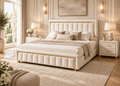 Lit coffre MAJESTÉ 140×200 – Rangement intégré et tête de lit élégante